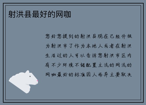 射洪县最好的网咖